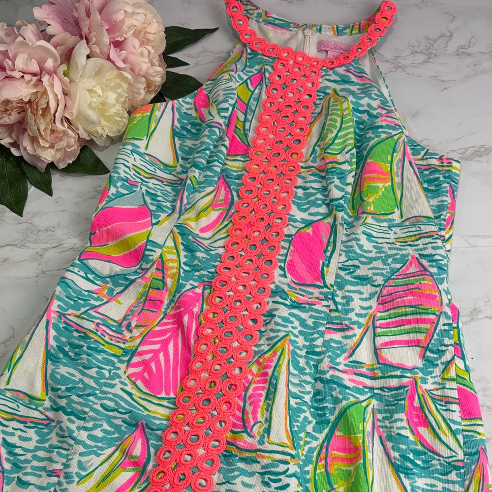 Lilly Pulitzer Sasha Shift Dress “U Gotta Regatta” Sailboat Print | Size 0
